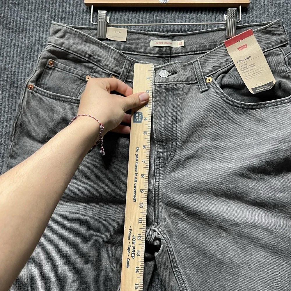Levis Low Pro Mens Jeans 32x30 Faded Black Straight Leg‎ Mid Rise Relaxed NWT